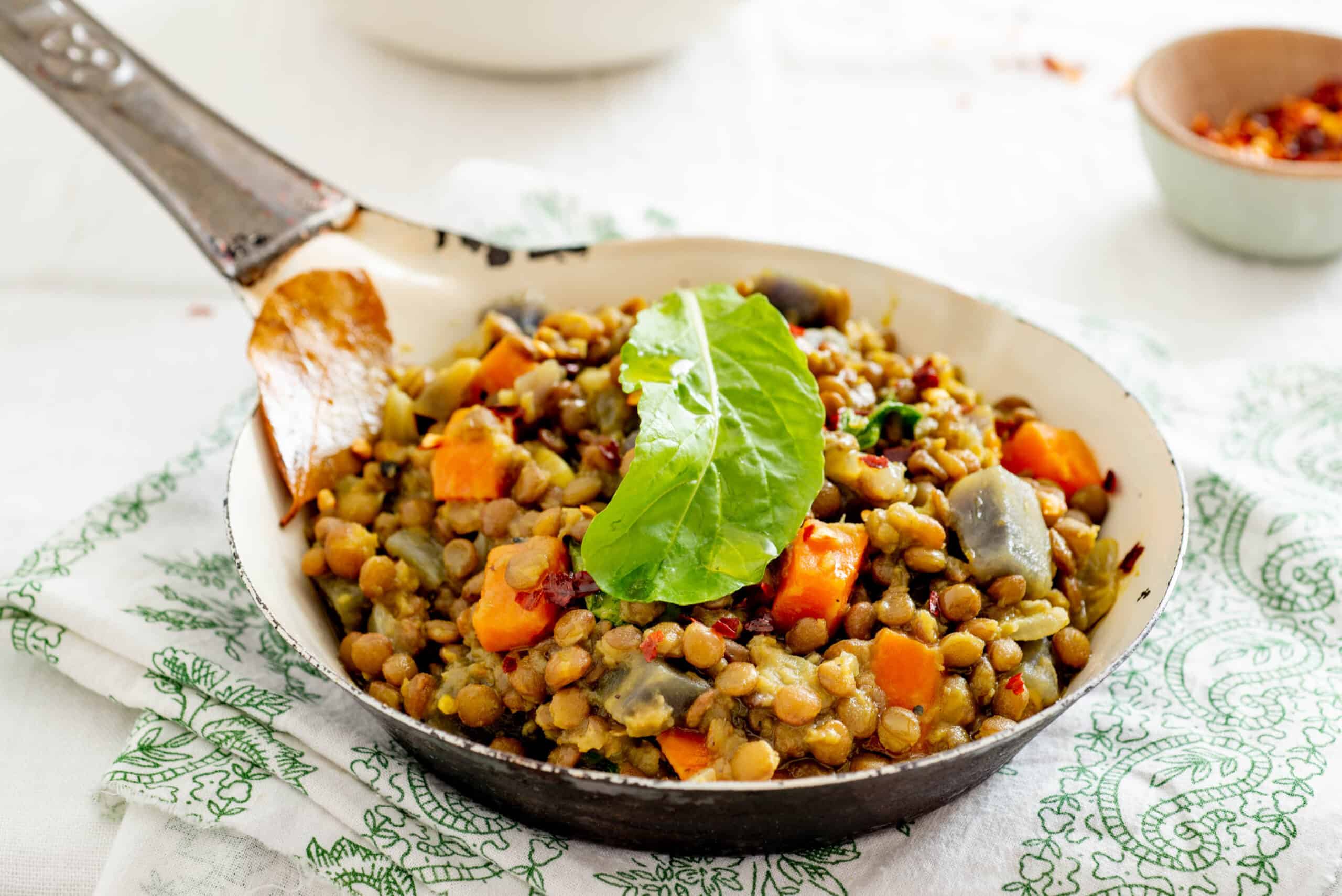 Lentils with sweet potatoes