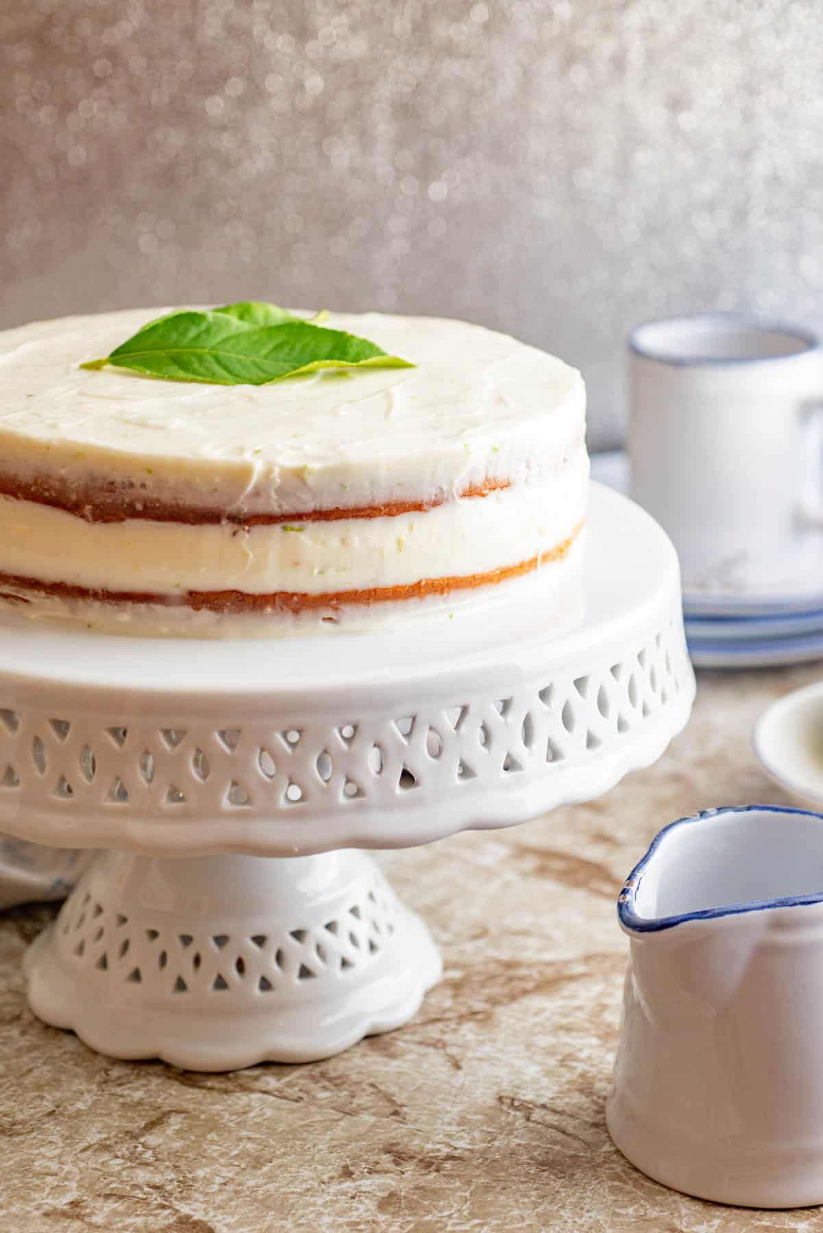 Lime cake with cream cheese frosting.