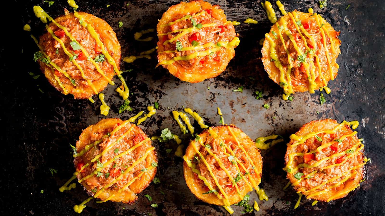 Spicy chicken and avocado cups.