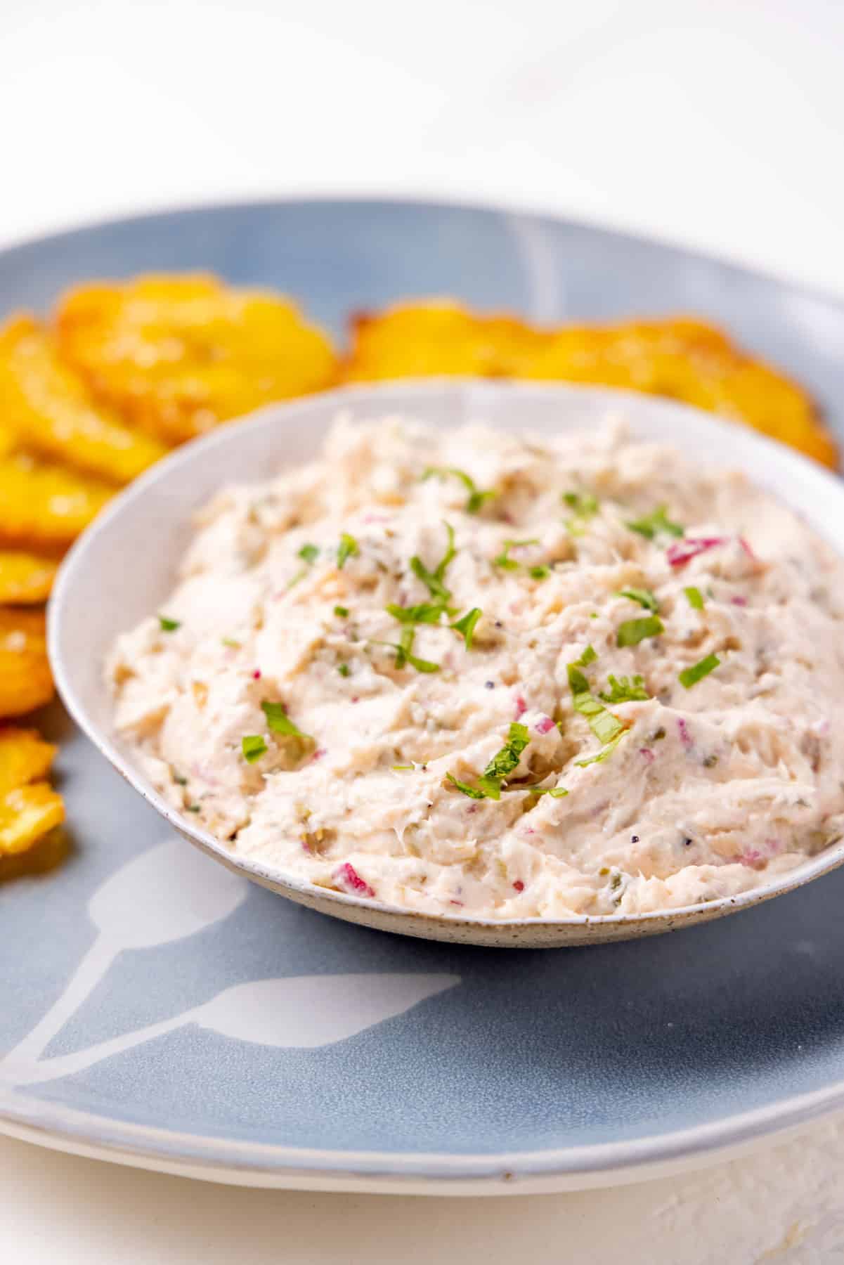 Tuna dip with cream cheese and capers.