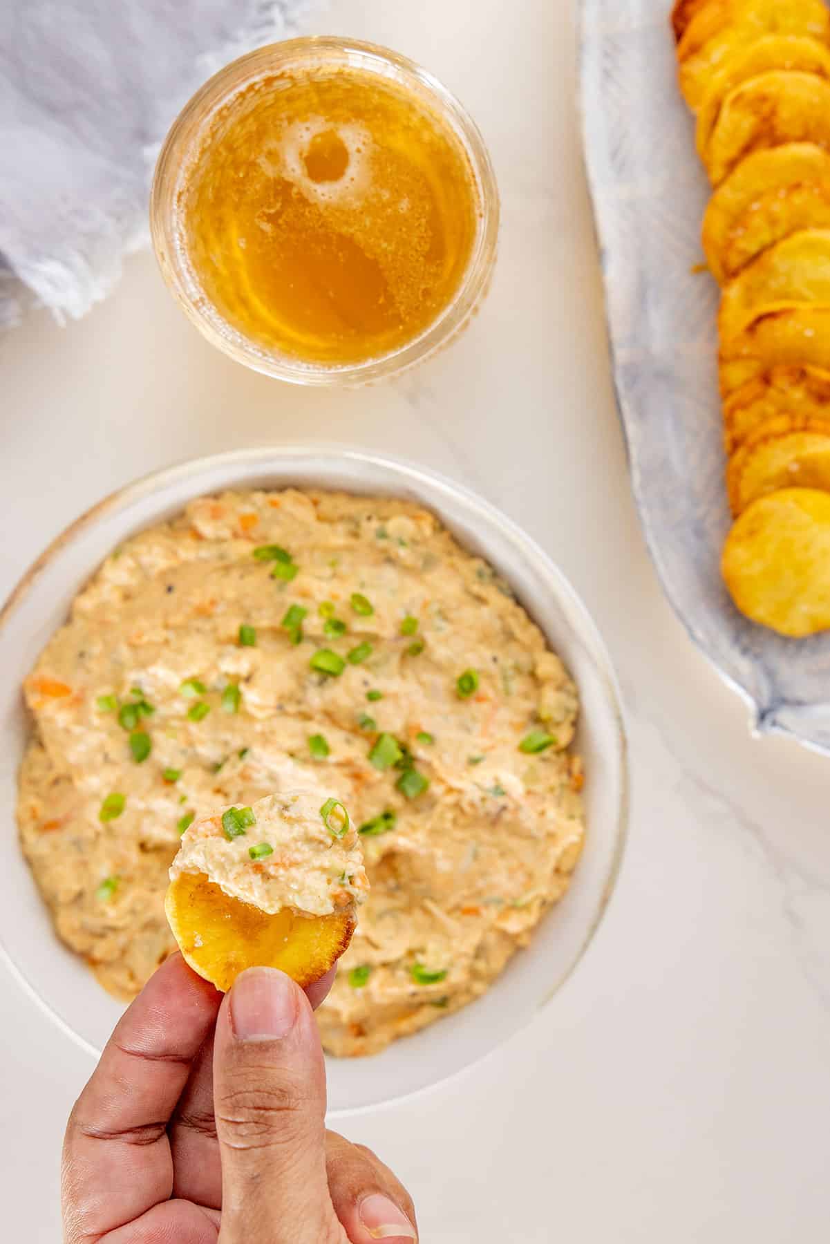 Cream cheese and chicken dip.