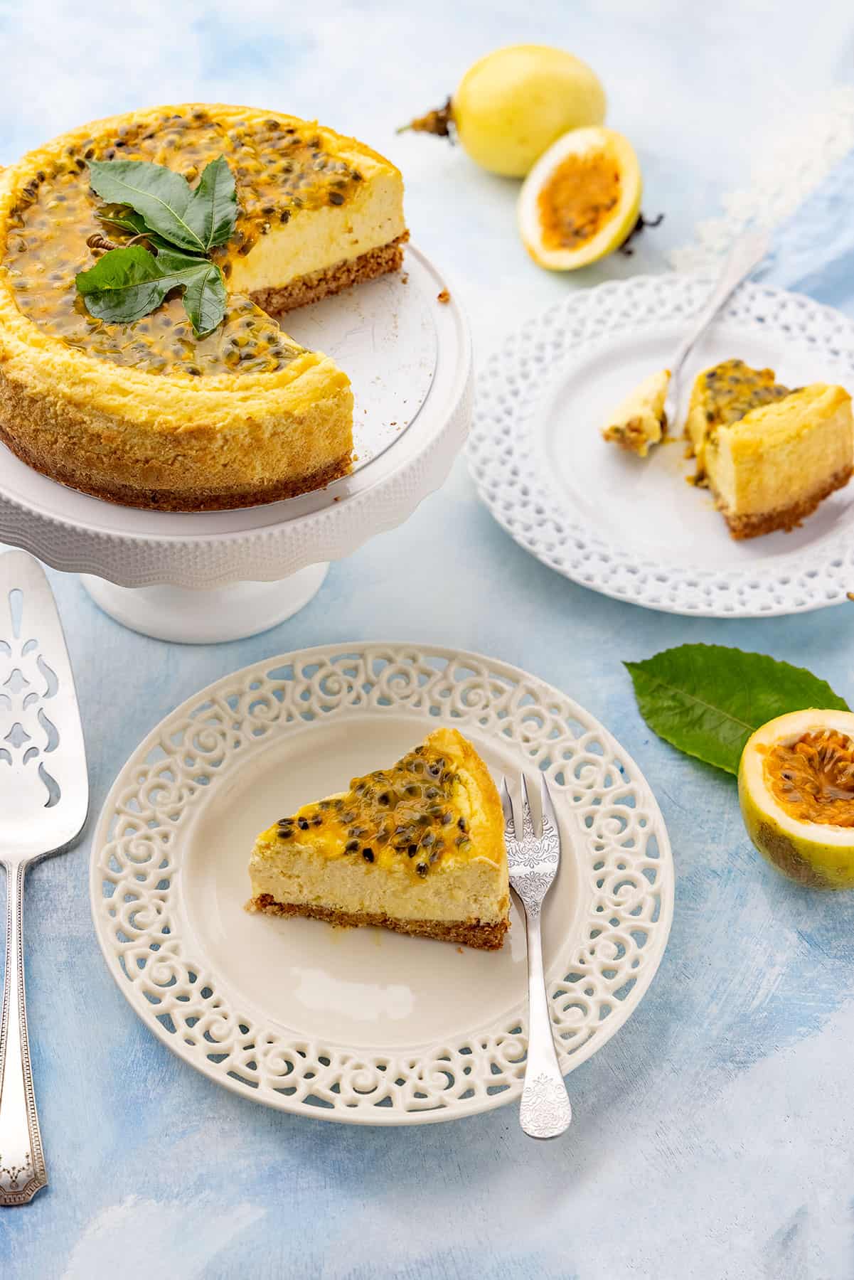 Passion fruit cheesecake.