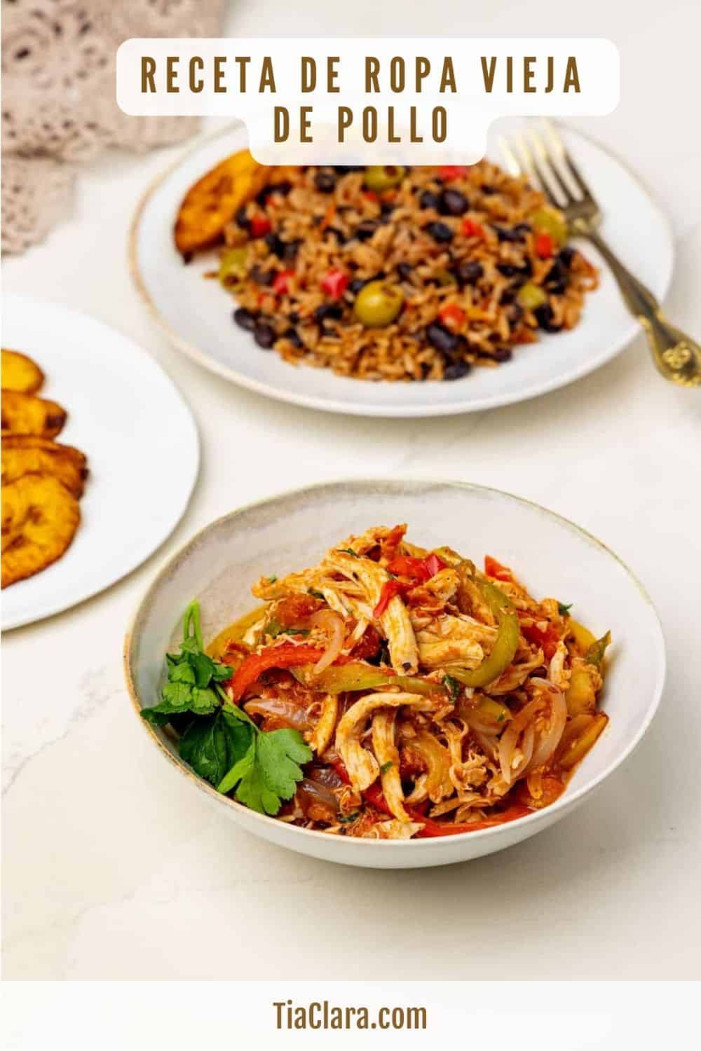Ropa Vieja de Pollo [Video+Receta] - Tia Clara