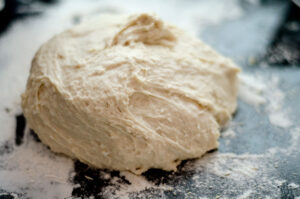 Making the dough.
