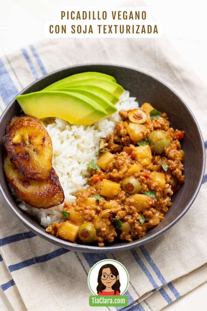 Picadillo vegano de soja texturizada.