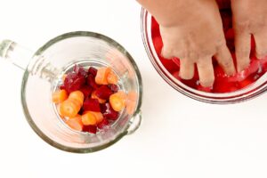 Rinsing beets and carrots for beet carrot juice.